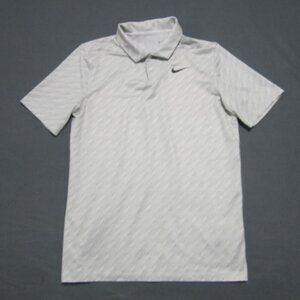 Nike Golf Polo Shirt Boys XL White Gray Short Sleeve Dri-Fit polyester spandex